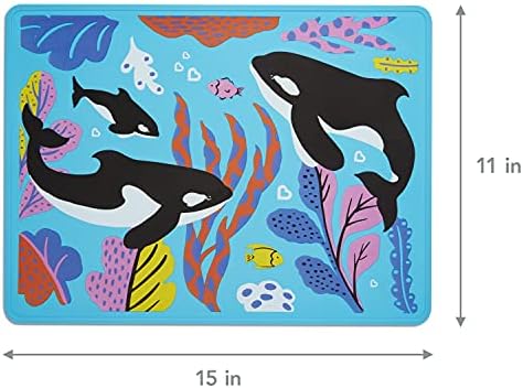 Munchkin flexible silicone kids dining mat rolled up tightly for easy travel and portable diaper bag storage