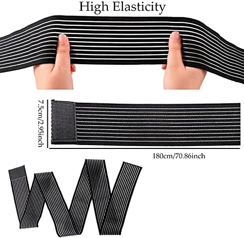 Adjustable black compression wrap for shin splint relief