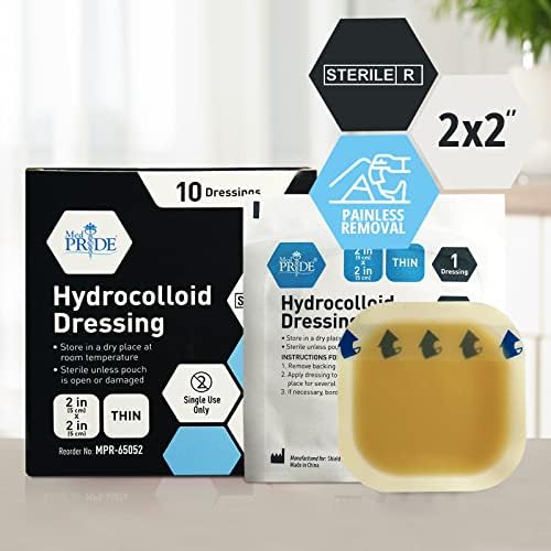 MED PRIDE hydrocolloid two inch bandages showing the thin and flexible waterproof material.