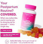 Pink Stork Total Postnatal Multivitamin Gummies package details and dietary attributes