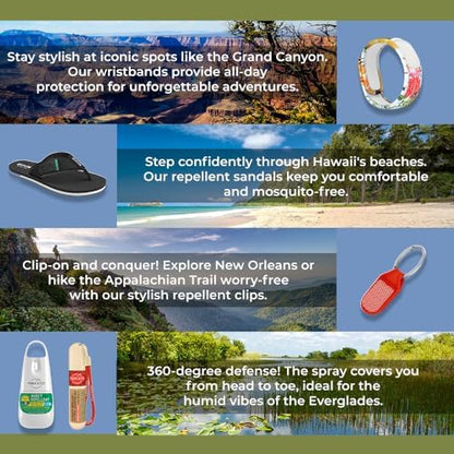 Person wearing Parakito waterproof bug repellent wristband outdoors