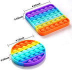 Silicone stress relief bubble toys being pressed by a hand for anxiety reduction