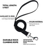 Entire contents of the skmeditec pet kit including one large black mesh harness and one durable nylon lead.