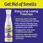 SilverWorks! silver ion spray being applied to a running shoe for freshness
