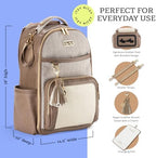 Itzy Ritzy Boss Plus diaper bag interior layout with multiple compartments
