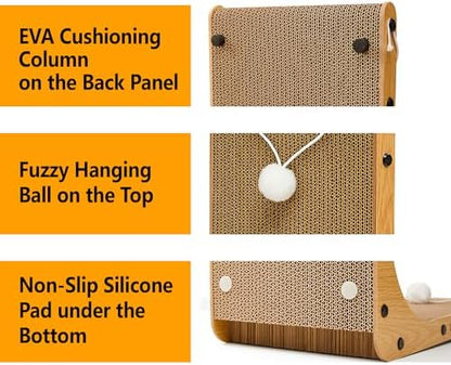 Markarbarka L-shaped cardboard cat scratcher double sided reversible panels
