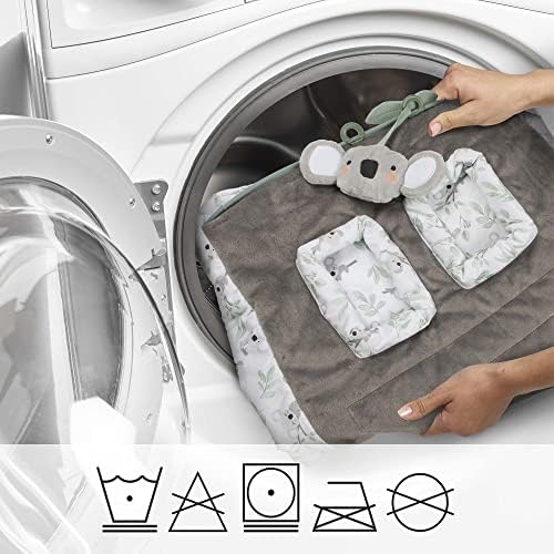 Boppy washable cart cover folded compactly inside its integrated travel storage pouch