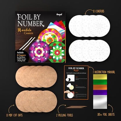 Sturdy Medium-Density Fiberboard backing on the Unwynd craft coaster