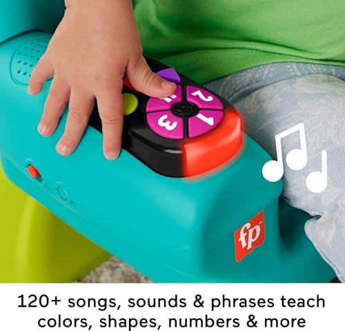 Toddler toy chair with lift-up seat cushion revealing hidden developmental surprises