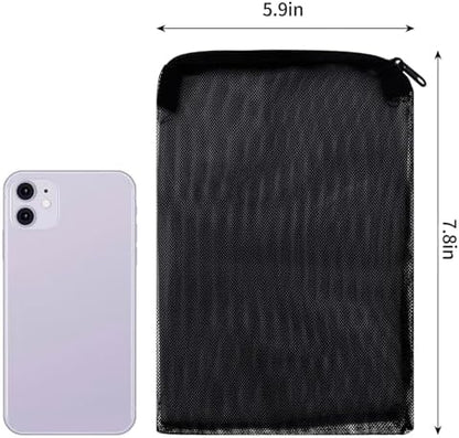 Close-up of the one millimeter mesh hole design on DEPEPE reusable filter media bags.
