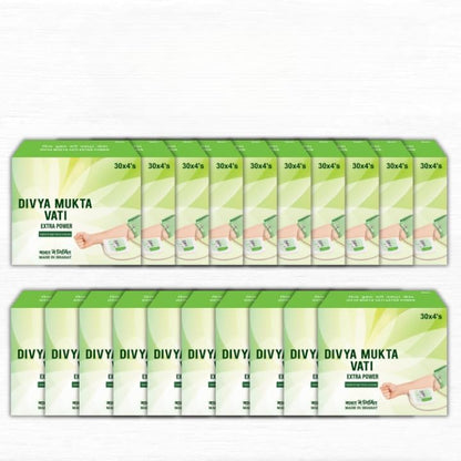 PGM Distributors Divya Muktavati Extra Power 20 Tablets front packaging for ayurvedic blood pressure management.