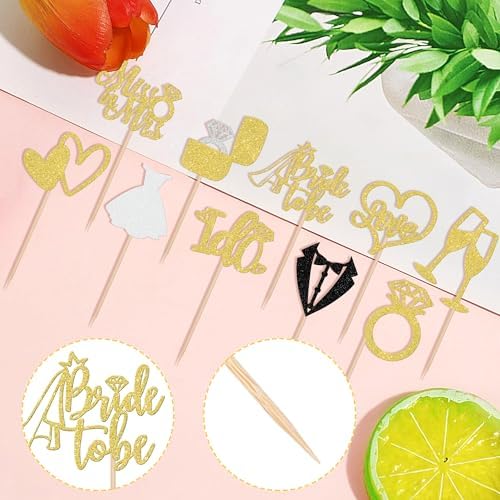 Miss To Mrs wedding cupcake decorations set