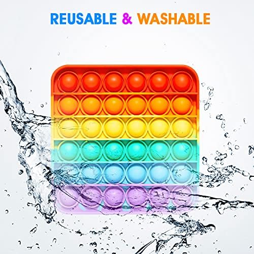 RadBizz rainbow square sensory tool showcasing the flexible food grade material