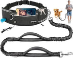 iYoShop waist belt dog leash with partitioned pouch for running and hiking