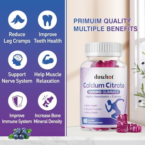 Detailed ingredient list on Duwhot calcium citrate bottle