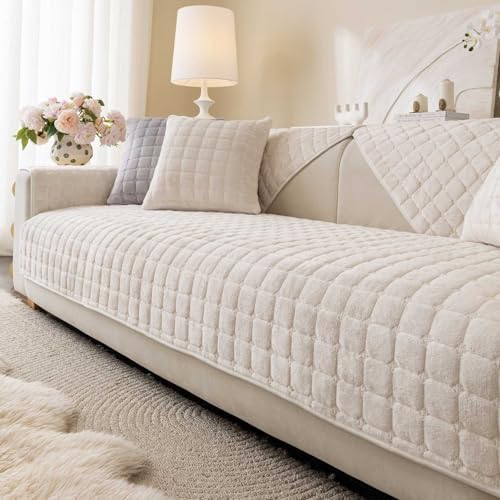 Aucrovee pet friendly non slip sectional sofa protector close up texture.