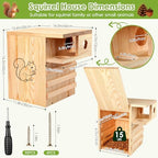 Large Squirrel House for Outside with Predator Guard, Squirrel Nesting Box with Exterior Porch, Easy Assemble Wooden Squirrel Boxes, Suitable for Gray Squirrels, Fox Squirrels, Red and Chipmunks - Image 5