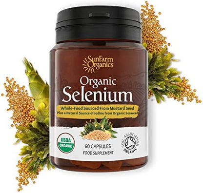 Earthier Organic Selenium with Iodine and Silica vegan capsules layout close up