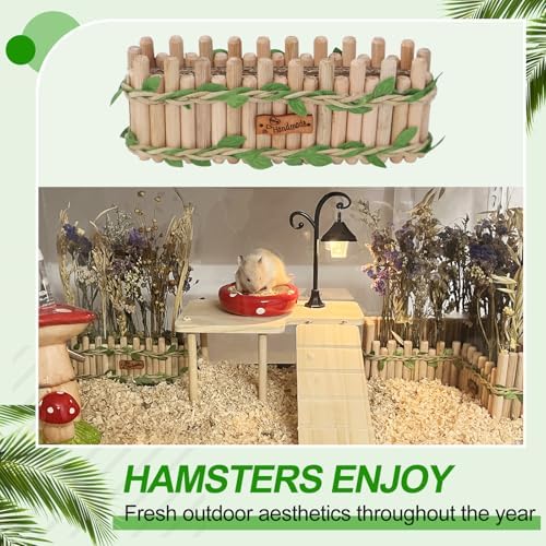 Hamster Cage Sprays Flower Foraging Holder - Natural Wood Feeding Stand, Small Pet Habitat Accessories for Hamsters Mouse Guinea Pig Dwarf Gerbils Syrian Mice (Leaf - Rectangle) - Image 7