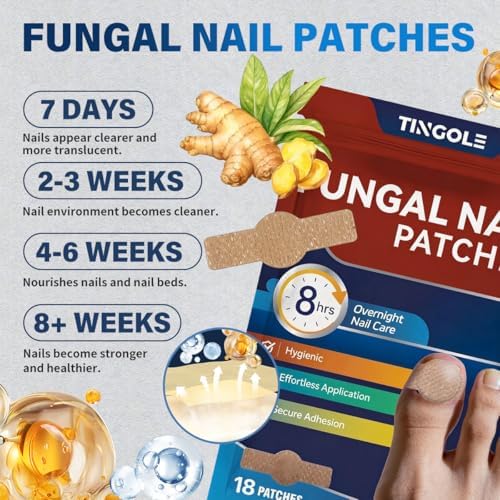 Step by step usage instructions for fungal nail repair patches.