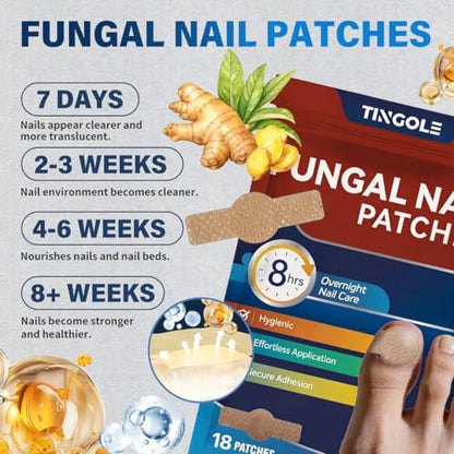 Step by step usage instructions for fungal nail repair patches.