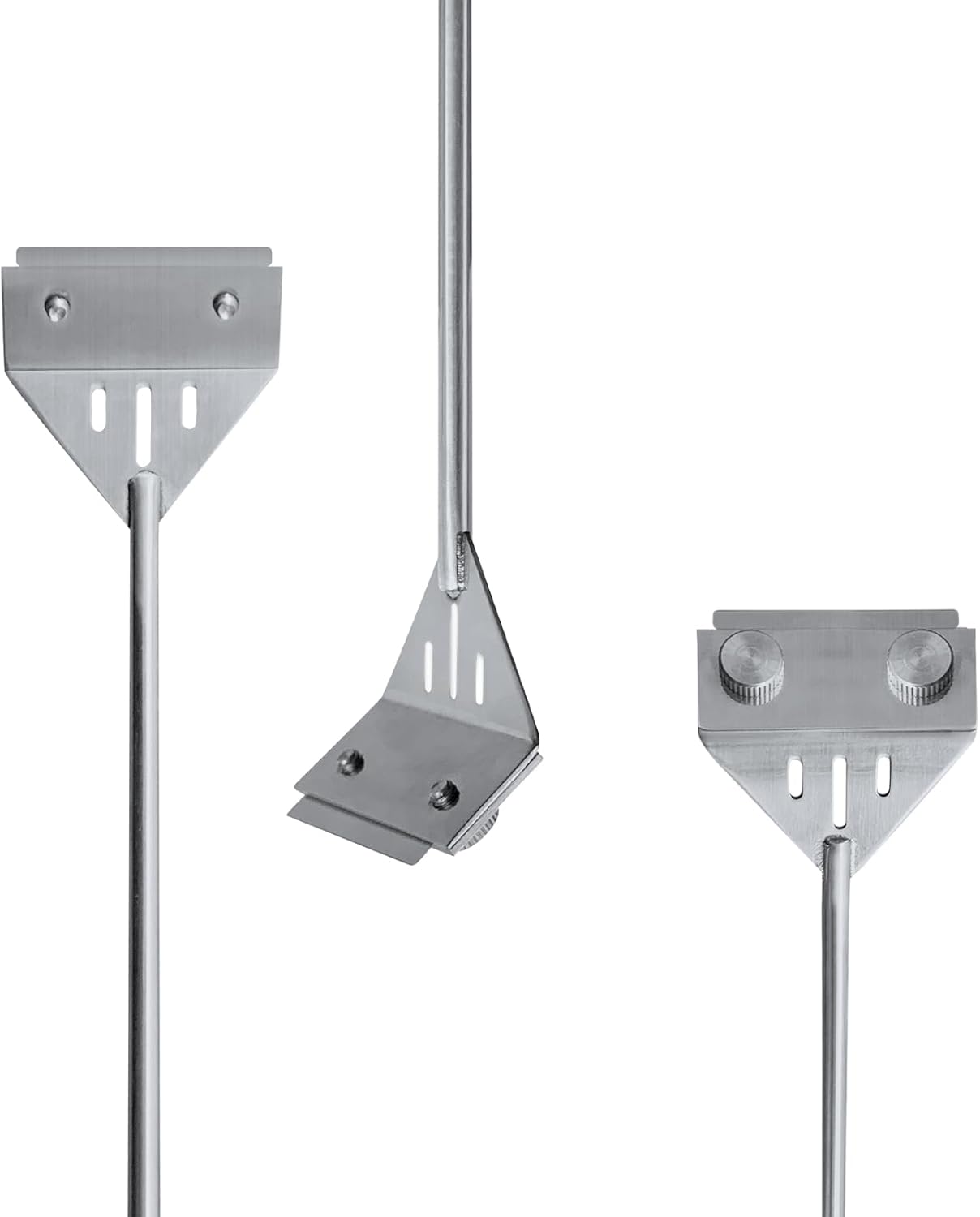 Hollow scraper head with water flow holes minimizing resistance during aquarium glass maintenance.