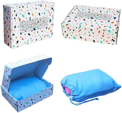 Top down view of the padded baby shopping cart cover