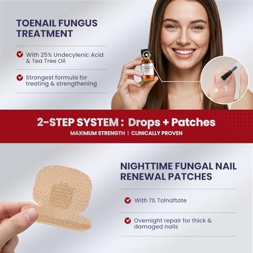 Close up of Treatonic nighttime renewal patches for overnight nail fungus repair.