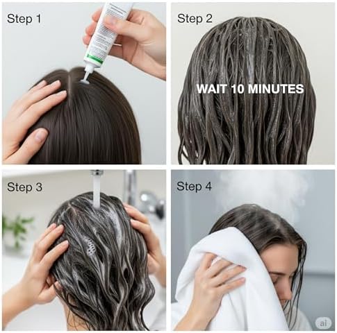 Topical lice treatment lotion consistency demonstration