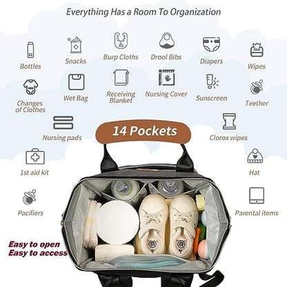 Supromomi diaper bag interior storage compartments view
