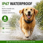 Imported JNLIK pet tracker being tested for water resistance under light rain.