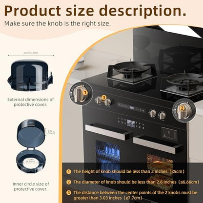 Wilniry child proof stove knob guard installed on kitchen stove