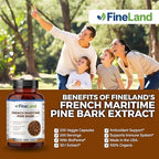 FineLand antioxidant supplement bottle with natural pine bark