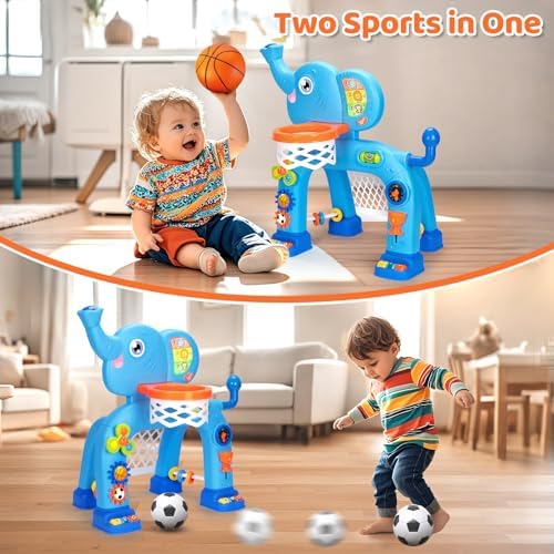 KIZZYEA 2 in 1 indoor sports playset highlighting the thickened stable elephant legs