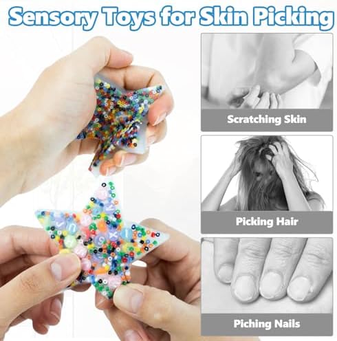Liesedada dermatillomania anxiety relief tools pack of ten multicolor stars