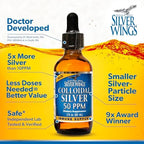 Natural Path Silver Wings Colloidal Silver supplement label close up