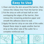 Premium latex free medical hydrocolloid stoma tape being peeled from its protective backing.
