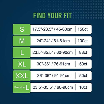 Unifree extra large incontinence bed pads spread out on a mattress