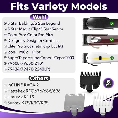 LAVEST hair clipper guard set showing the accurate millimeter indicators engraved on the nylon.