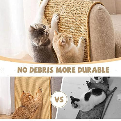 Graciadeco non slip indoor cat scratch mat with adhesive hook loop tape