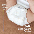 Hoppi potty training pants being stretched to demonstrate the flexible independent wear fit.
