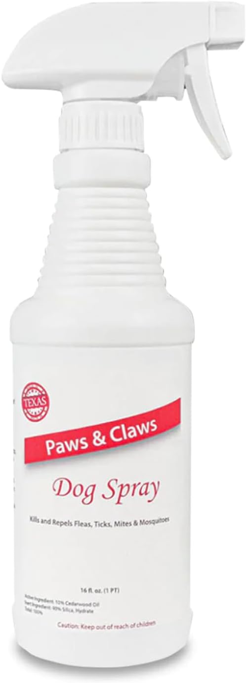 Label detail of Cedar Oil Industries pet spray showing natural ingredients
