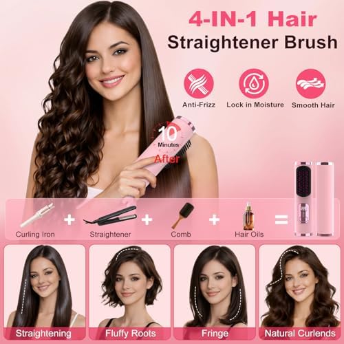 Zdxbo hair brush LED display showing temperature control settings