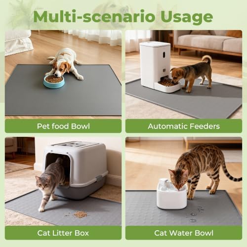 BPA-free silicone pet feeding tray with raised lip