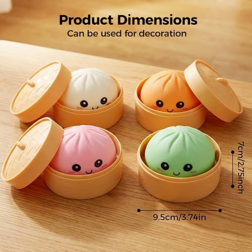 Juvhot dumpling squishy sensory toy being squeezed in hand