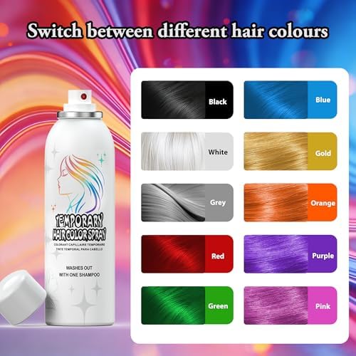 Results of Hiesgie silver gray temporary hair dye spray