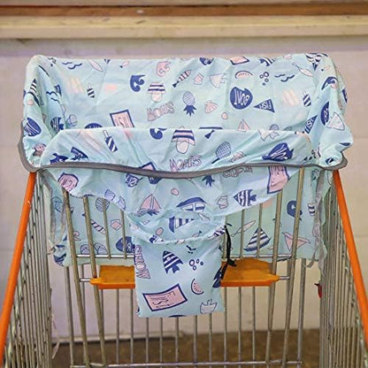 OPPWONG unisex 2 in 1 baby cover demonstrating fit on a restaurant high chair
