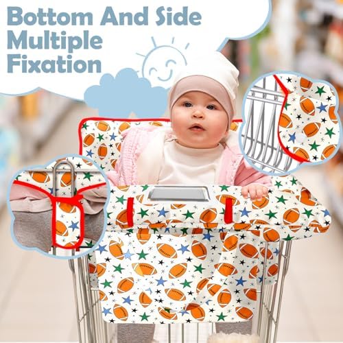 Close up look at the secure safety harness and plush padding on the grocery cart seat cushion.