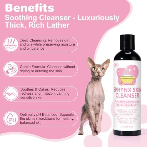 Back view of the Mr Wrinkles cat skin care packaging showing complete ingredients and application instructions.