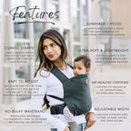 Parent wearing Happy! Original Baby Carrier in front carry position